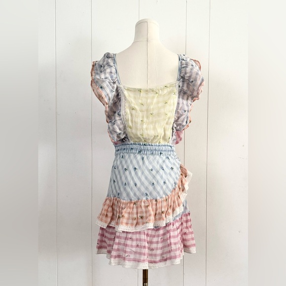 LoveShackFancy Leon Dress in Multi Rosebud Check Small - Picture 9 of 15